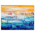 thumbnail image 1 of Designart ' Blue Meet Orange Abstract ' Modern Canvas Wall Art Print, 1 of 3