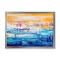 thumbnail image 1 of Designart 'Blue Meet Orange Abstract' Modern Framed Art Print, 1 of 4