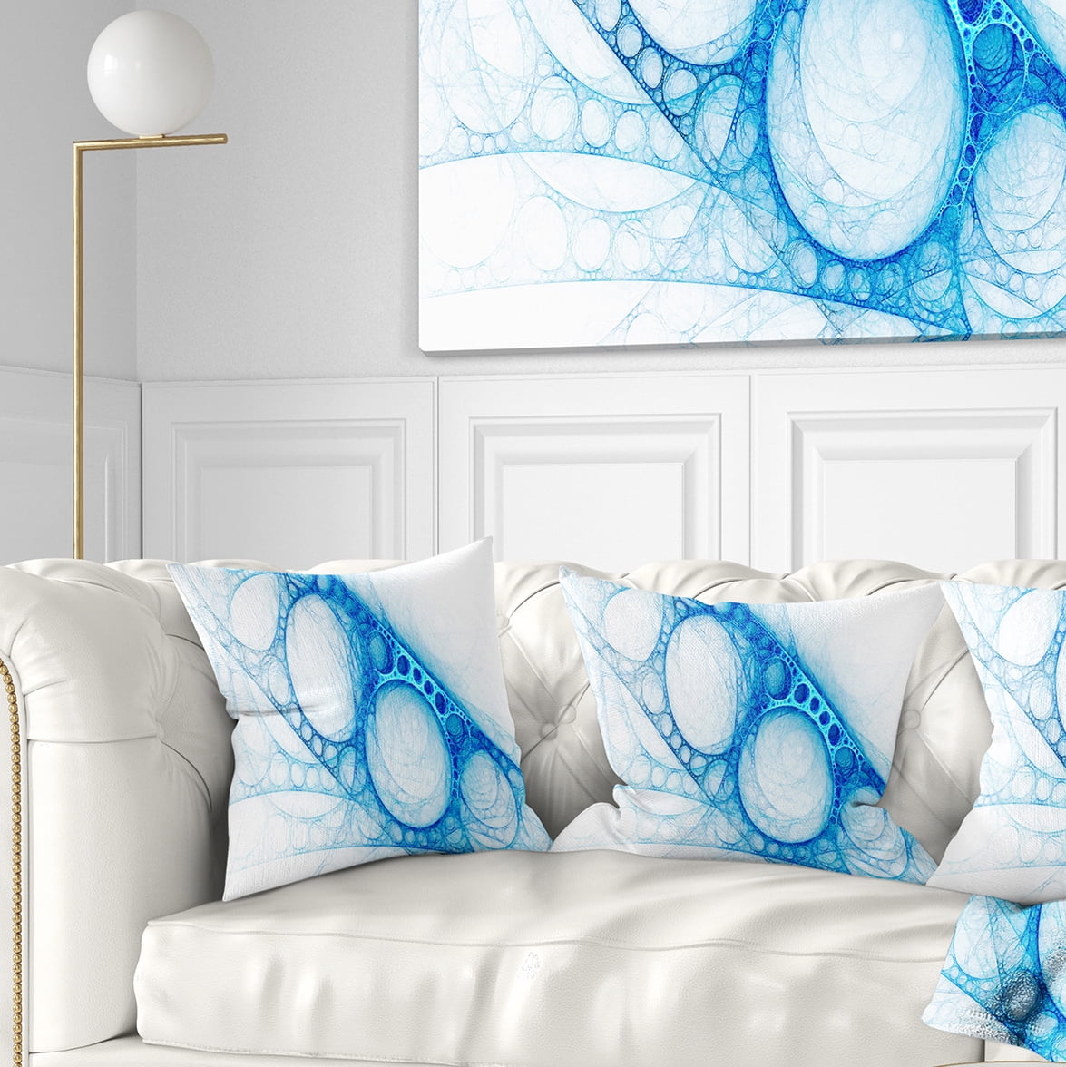 Designart Blue Metal Construction - Abstract Throw Pillow - 18x18