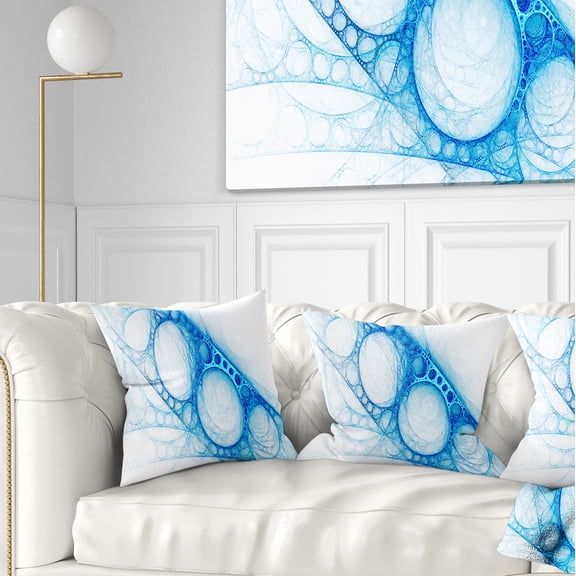 Designart Blue Metal Construction - Abstract Throw Pillow - 18x18