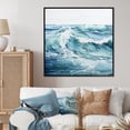 thumbnail image 1 of Designart "Blue Minimalism Tranquil Waters" Nautical & Beach Floater Framed Wall Art Print, 1 of 7