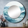 thumbnail image 1 of Designart "Blue Minimalism Tranquil Waters" Nautical & Beach Round Mirror Wall Decor Coastal - Large Teal Round Bathroom Mirror - Round Mirror - 36" x 36", 1 of 6