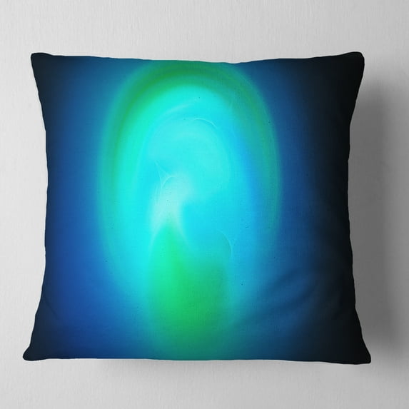Designart Blue Misty Sphere on Black - Abstract Throw Pillow - 18x18
