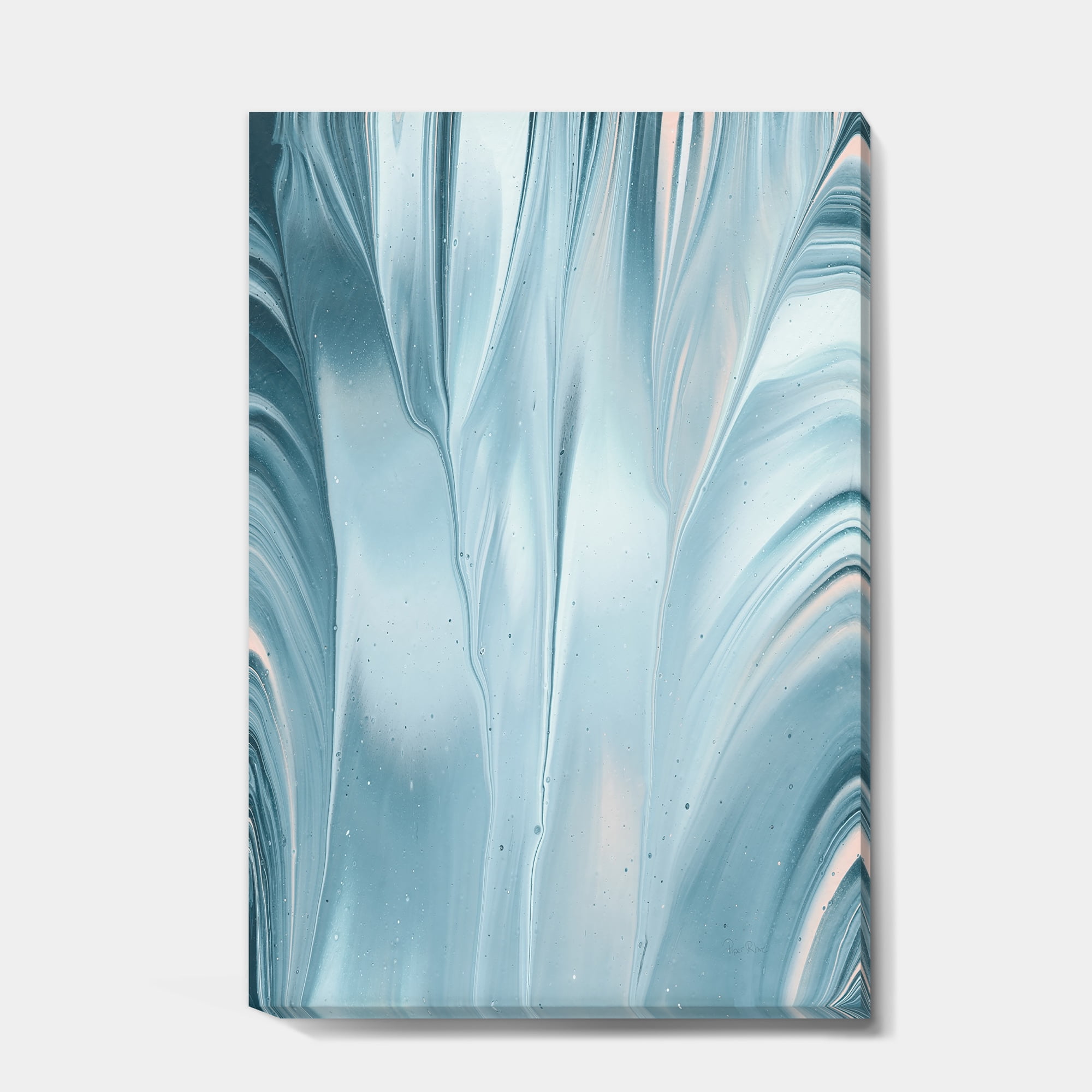 Designart 'Blue Modern Water III' Modern Transitional gallery-wrapped Canvas