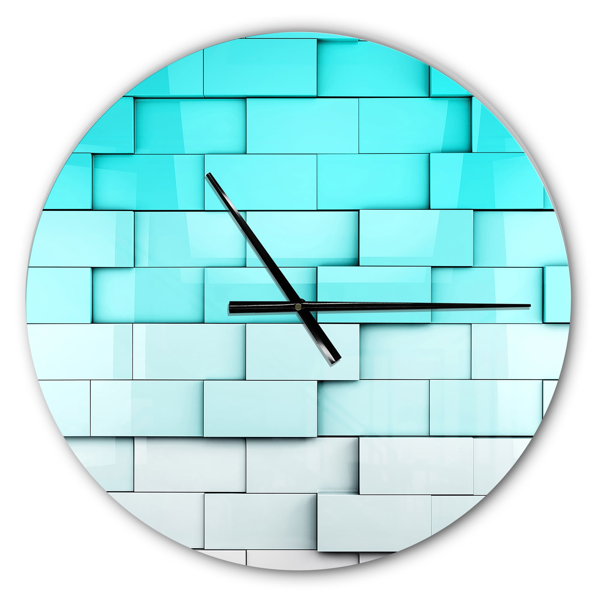 Designart 'Blue Mosaic Cubes ' Modern wall clock
