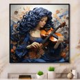 thumbnail image 1 of Designart "Blue Music Classical gracefulness I" Music Floater Framed Canvas Print, 1 of 7
