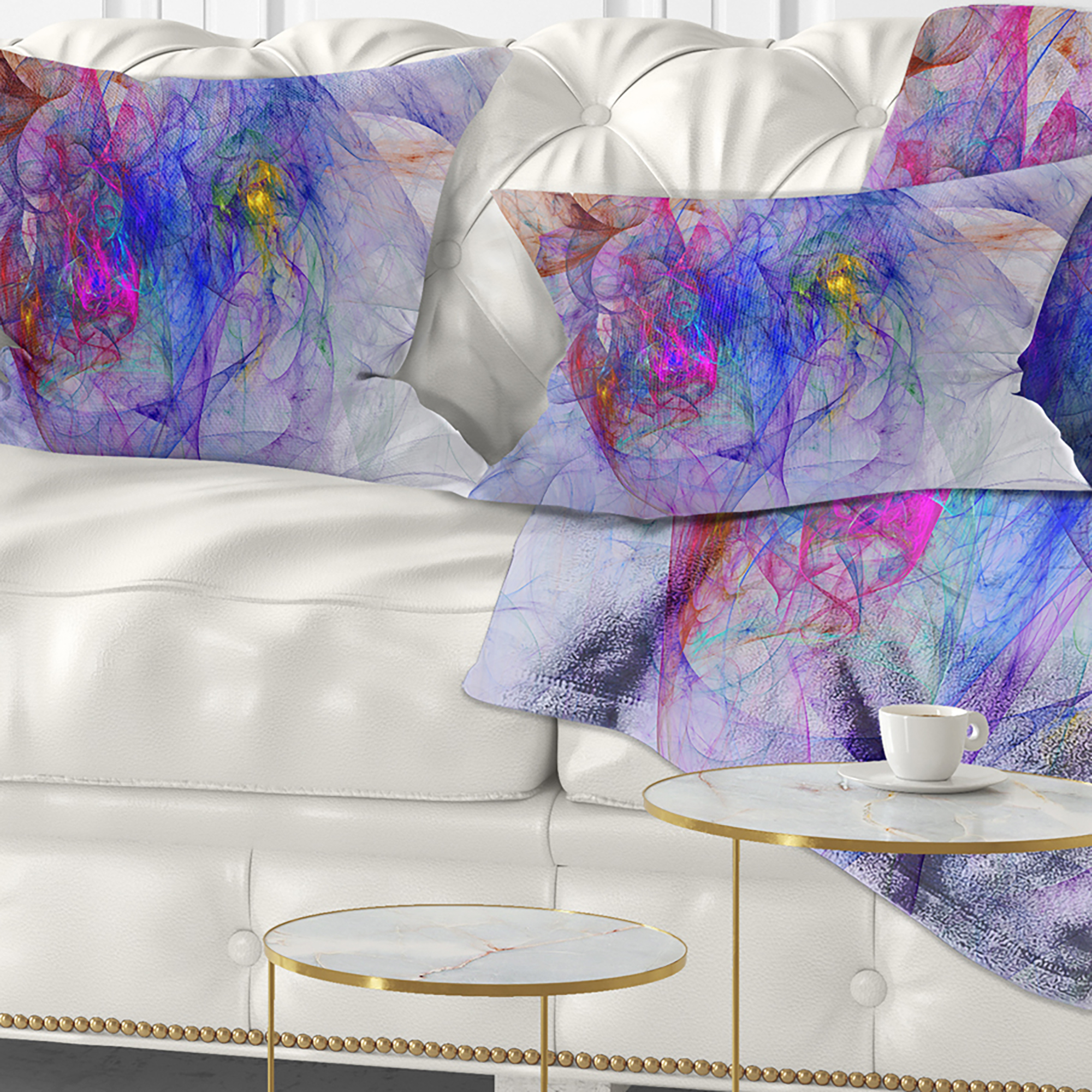 Designart Blue Mystic Psychedelic Texture - Abstract Throw Pillow - 12x20
