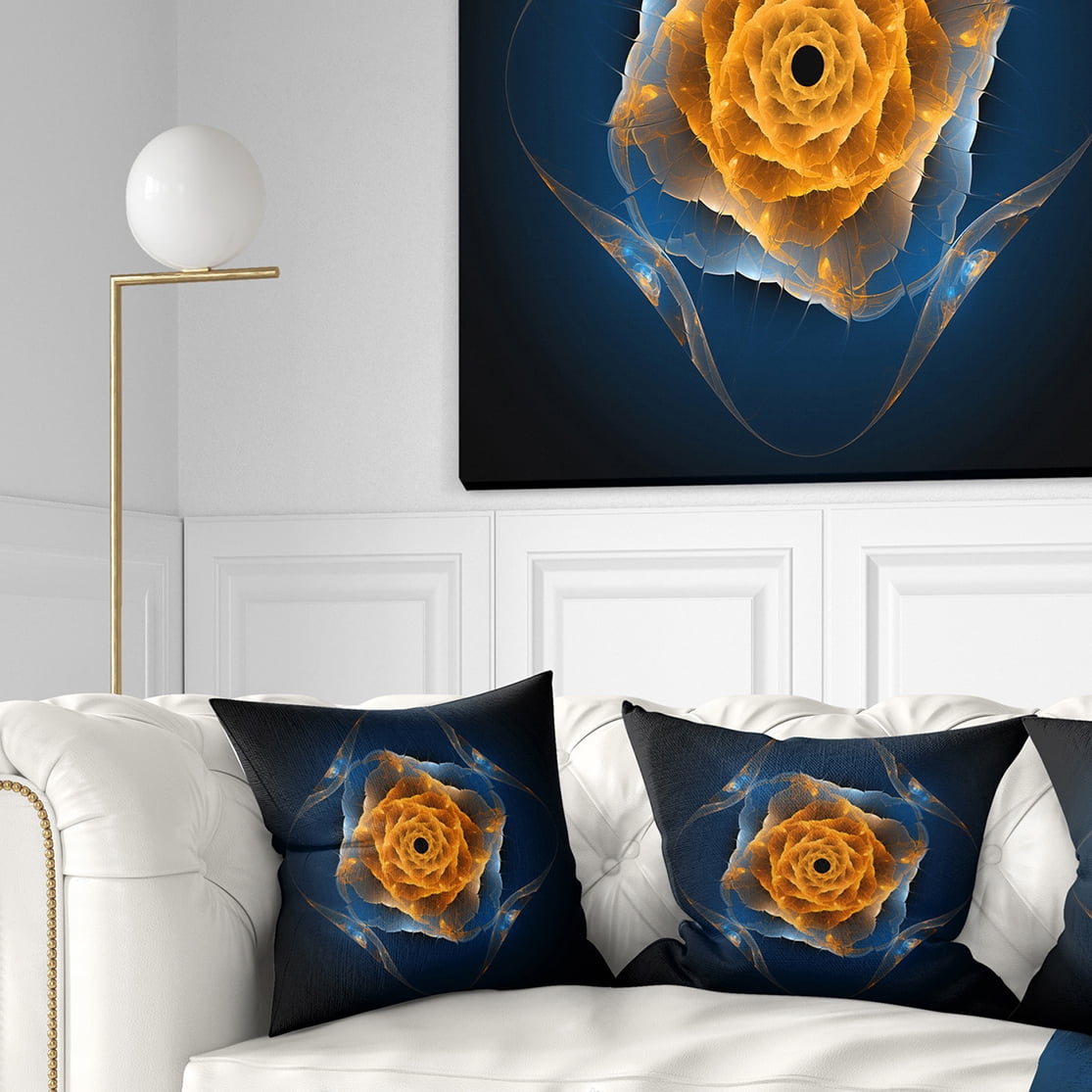 Designart Blue Nautilus Shell Pattern - Contemporary Throw Pillow - 18x18