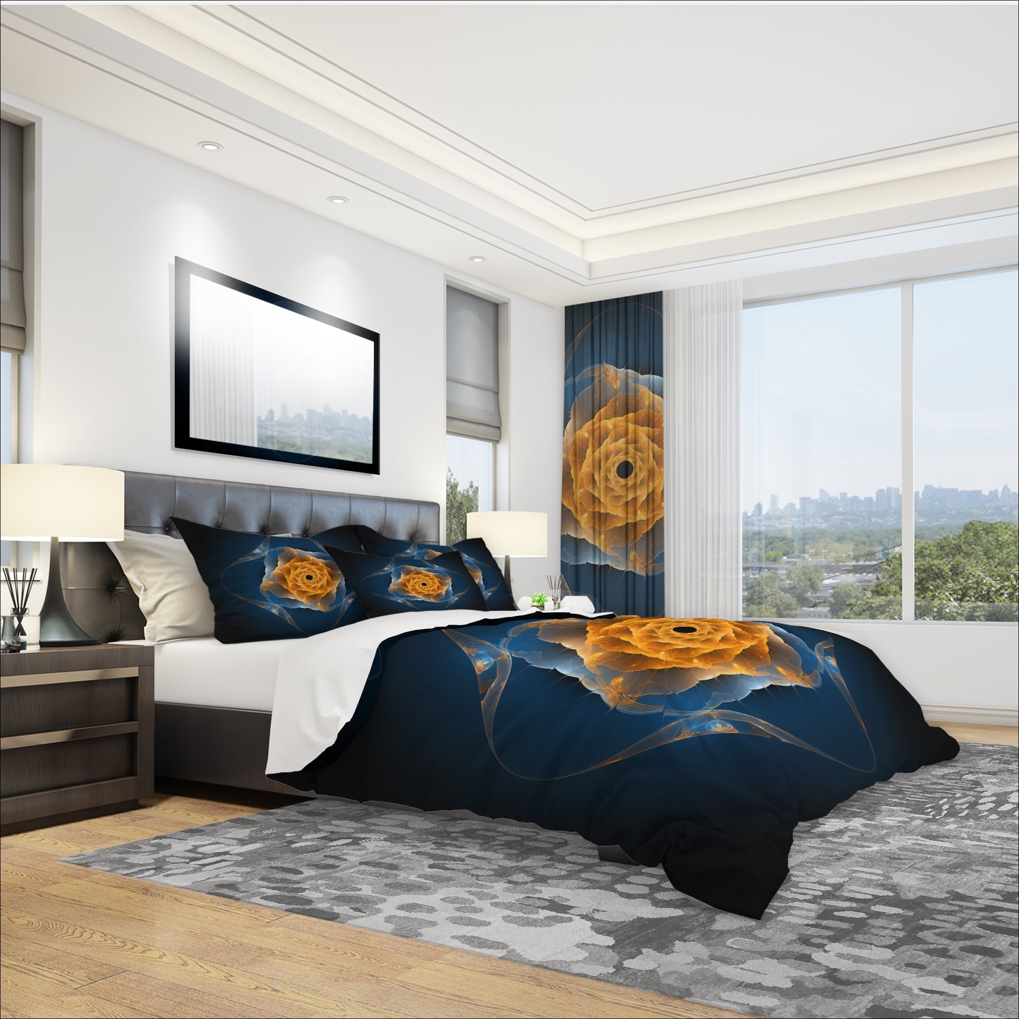 Designart 'Blue Nautilus Shell Pattern' Modern & Contemporary Duvet ...