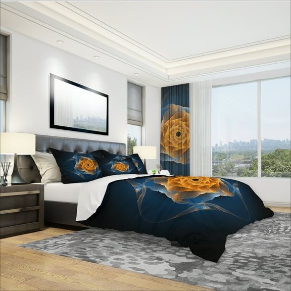 Designart 'Blue Nautilus Shell Pattern' Modern & Contemporary Duvet Cover Set