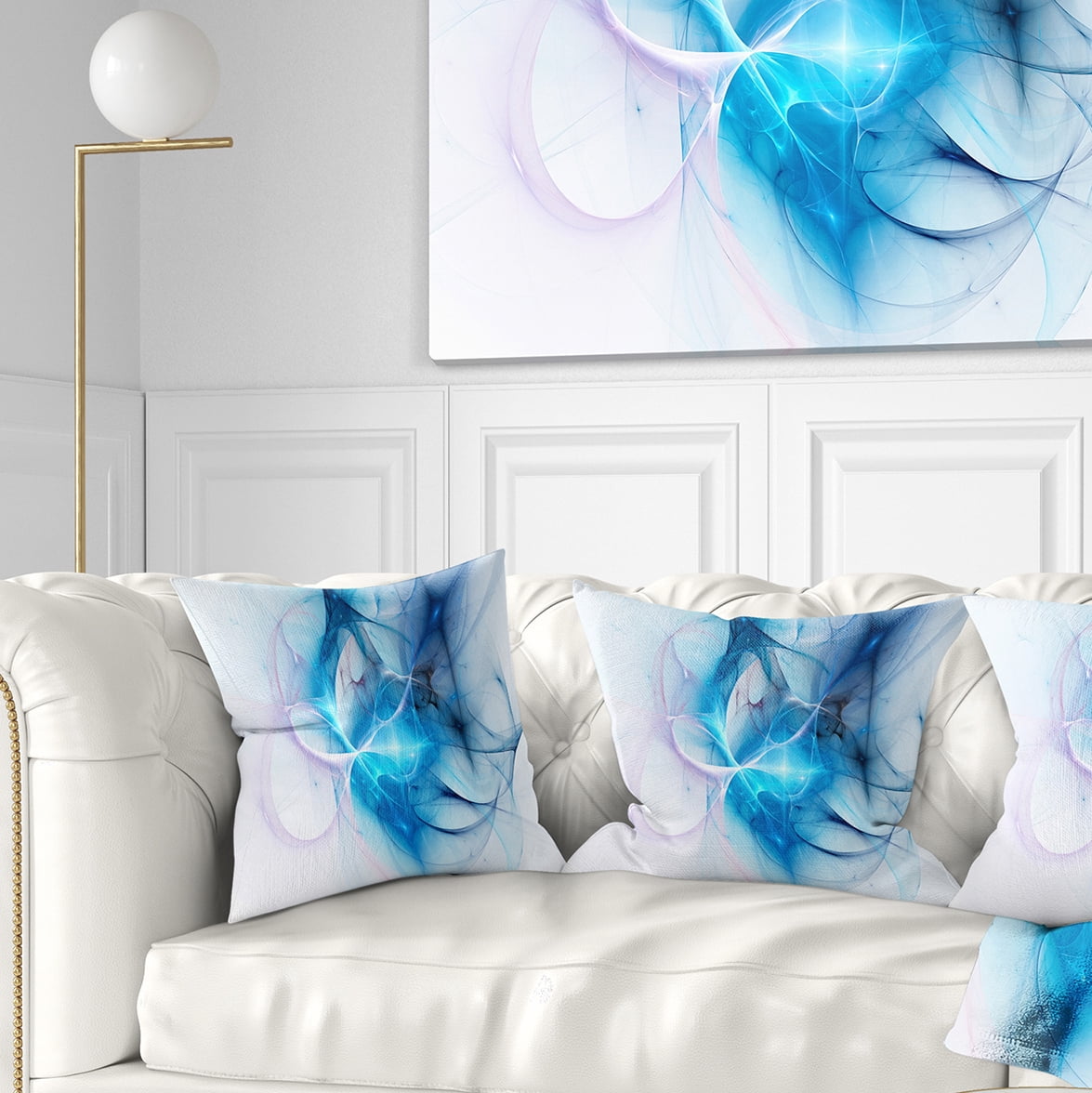 Designart Blue Nebula Star - Abstract Throw Pillow - 18x18