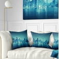 thumbnail image 1 of Designart Blue New York at Night - Cityscape Digital Throw Pillow - 16x16, 1 of 5