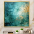 thumbnail image 1 of Designart "Blue Oasis III" Abstract Landscape Floater Framed Wall Decor, 1 of 7
