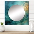 thumbnail image 1 of Designart "Blue Oasis III" Abstract Landscape Square Mirror For Wall Decor - Large Teal Square Mirror Printed Wall Decor - Modern Square Living Room Mirror, 1 of 5