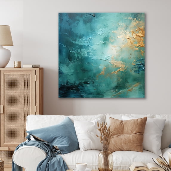 Designart "Blue Oasis III" Abstract Landscape Wall Decor