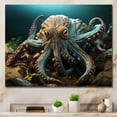 thumbnail image 1 of Designart "Blue Octopus Lunar Reflections" Animals Wall Decor, 1 of 5