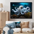 thumbnail image 1 of Designart "Blue Octopus peaceful Submersion" Animals Floater Framed Canvas Art Print, 1 of 7