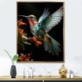thumbnail image 1 of Designart "Blue Orange Animal Hummingbird" Animals Floater Framed Wall Art Living Room, 1 of 7