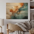 thumbnail image 1 of Designart "Blue Orange Bold Energy V" Abstract Collages Print on Natural Pine Wood, 1 of 5