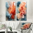 thumbnail image 1 of Designart "Blue Orange Ink Abstraction Liquid Forms I" Abstract Liquid Ink Wall Art Set Of 2 - Modern Red Wall Decor Set Of 2, 1 of 6