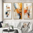 thumbnail image 1 of Designart "Blue Orange Line Art Conceptual Symbolism" Abstract Framed Wall Art Set Of 3 - Teal Line Art Frame Gallery Wall Set For Home Decor, 1 of 7