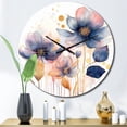 thumbnail image 1 of Designart "Blue Pink Harmony In Chaos Colorful Disorder" Floral Oversized Wall Clock, 1 of 5
