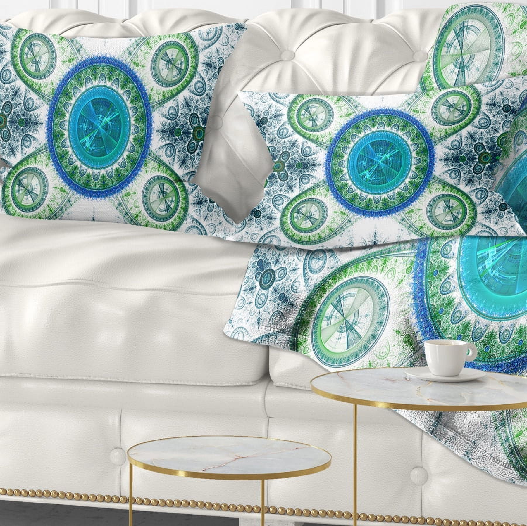 Designart Blue Psychedelic Relaxing Art - Abstract Throw Pillow - 12x20