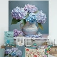thumbnail image 1 of Designart "Blue Purple Hydrangea Graceful euphony I" Floral Metal Art Print, 1 of 5