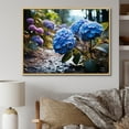 thumbnail image 1 of Designart "Blue Purple Hydrangea landscape II" Floral Floater Framed Canvas Wall Art, 1 of 7