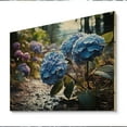 thumbnail image 1 of Designart "Blue Purple Hydrangea landscape II" Floral Print on Natural Pine Wood, 1 of 5