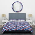 thumbnail image 1 of Designart 'Blue, Red & White Polka Dots' Mid-Century Modern Duvet Cover Set, 1 of 4