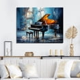 thumbnail image 1 of Designart "Blue Rhapsody On The Piano I" Music Wall Decor, 1 of 7
