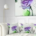 thumbnail image 1 of Designart Blue Rose Flowers with Green Leaves - Floral Throw Pillow - 16x16, 1 of 5