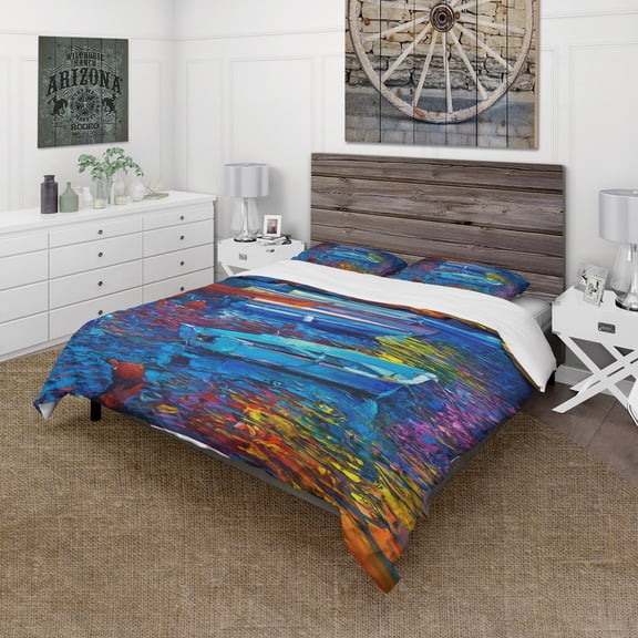 Designart 'Blue Sailboats and Sea' Nautical Duvet Cover Set