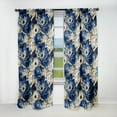 thumbnail image 1 of Designart "Blue Scrollwork Swirls: Victorian Inspired II" Floral Blackout Curtain Single Panel, 1 of 4