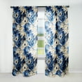 thumbnail image 1 of Designart "Blue Scrollwork Swirls: Victorian Inspired II" Floral Curtain Single Panel, 1 of 6