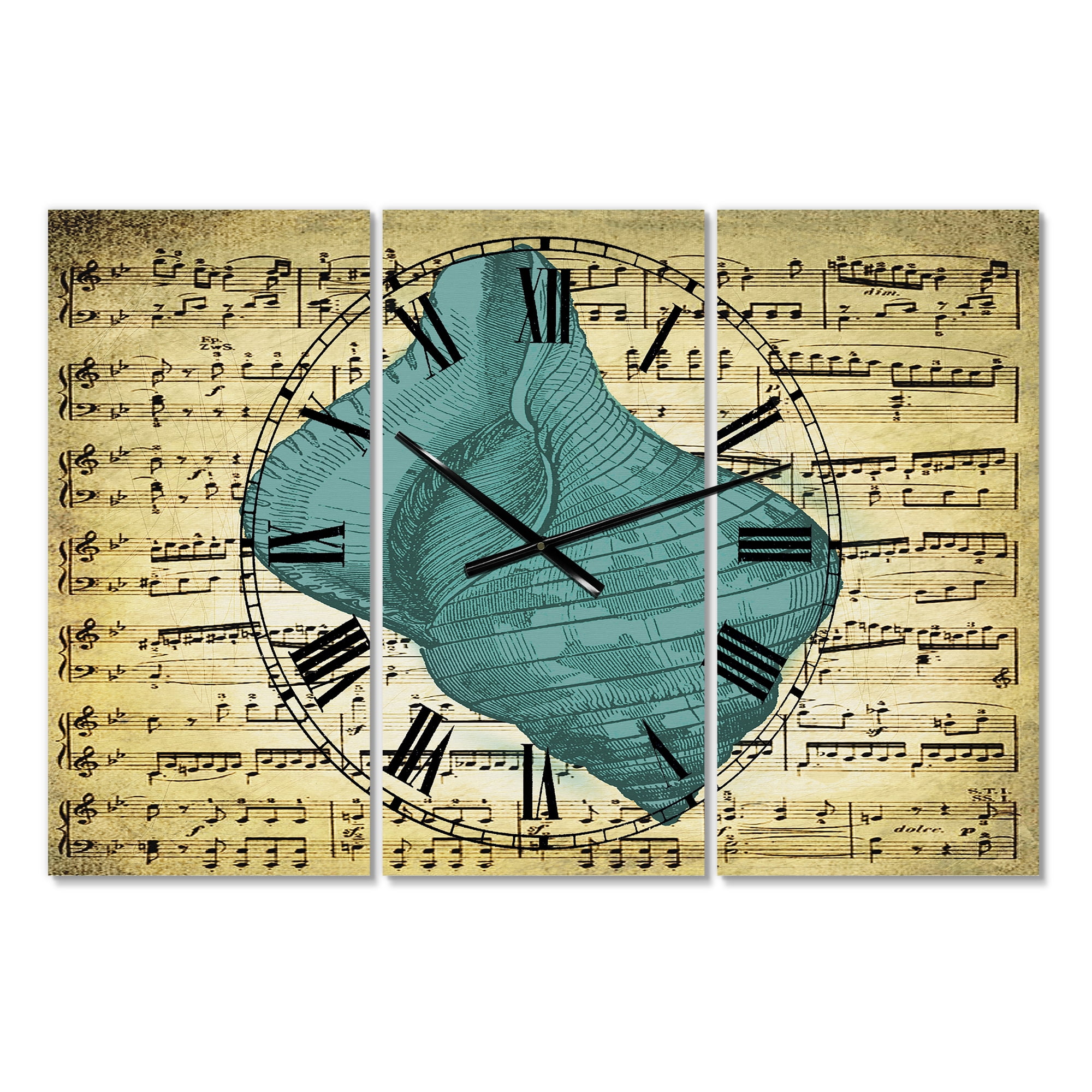Designart 'Blue Sea 2' Oversized Nautical & Coastal Wall Clock