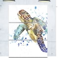 thumbnail image 1 of Designart 'Blue Sea Turtle Illustration ' Multipanel Animal Metal Wall Art, 1 of 4