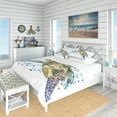 thumbnail image 1 of Designart 'Blue Sea Turtle Illustration' Nautical & Coastal Duvet Cover Set, 1 of 4