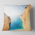 thumbnail image 1 of Designart Blue Sea in Between Big Rocks - Seashore Throw Pillow - 16x16, 1 of 4