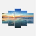 thumbnail image 1 of Designart 'Blue Seashore with Distant Sunset ' Seascape Canvas Art Print, 1 of 3