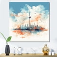 thumbnail image 1 of Designart "Blue Shanghai City Skyline" Cityscapes Wall Decor, 1 of 5