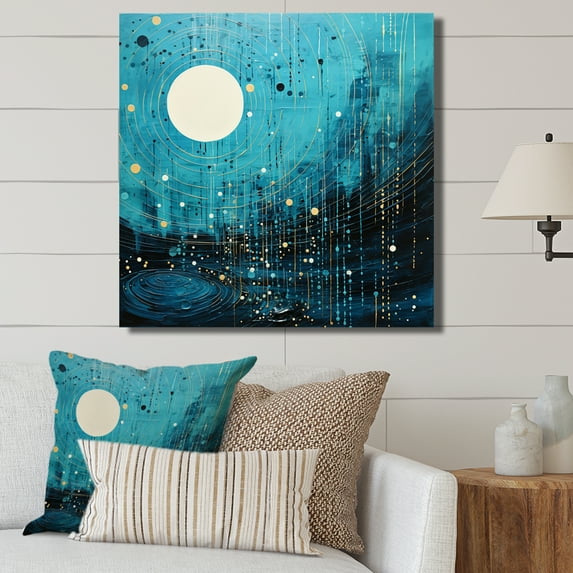 Designart "Blue Simplicity Horizon II" Abstract Collages Canvas Print