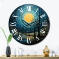 thumbnail image 1 of Designart "Blue Simplicity Moon III" Abstract Collages Oversized Wall Clock, 1 of 5