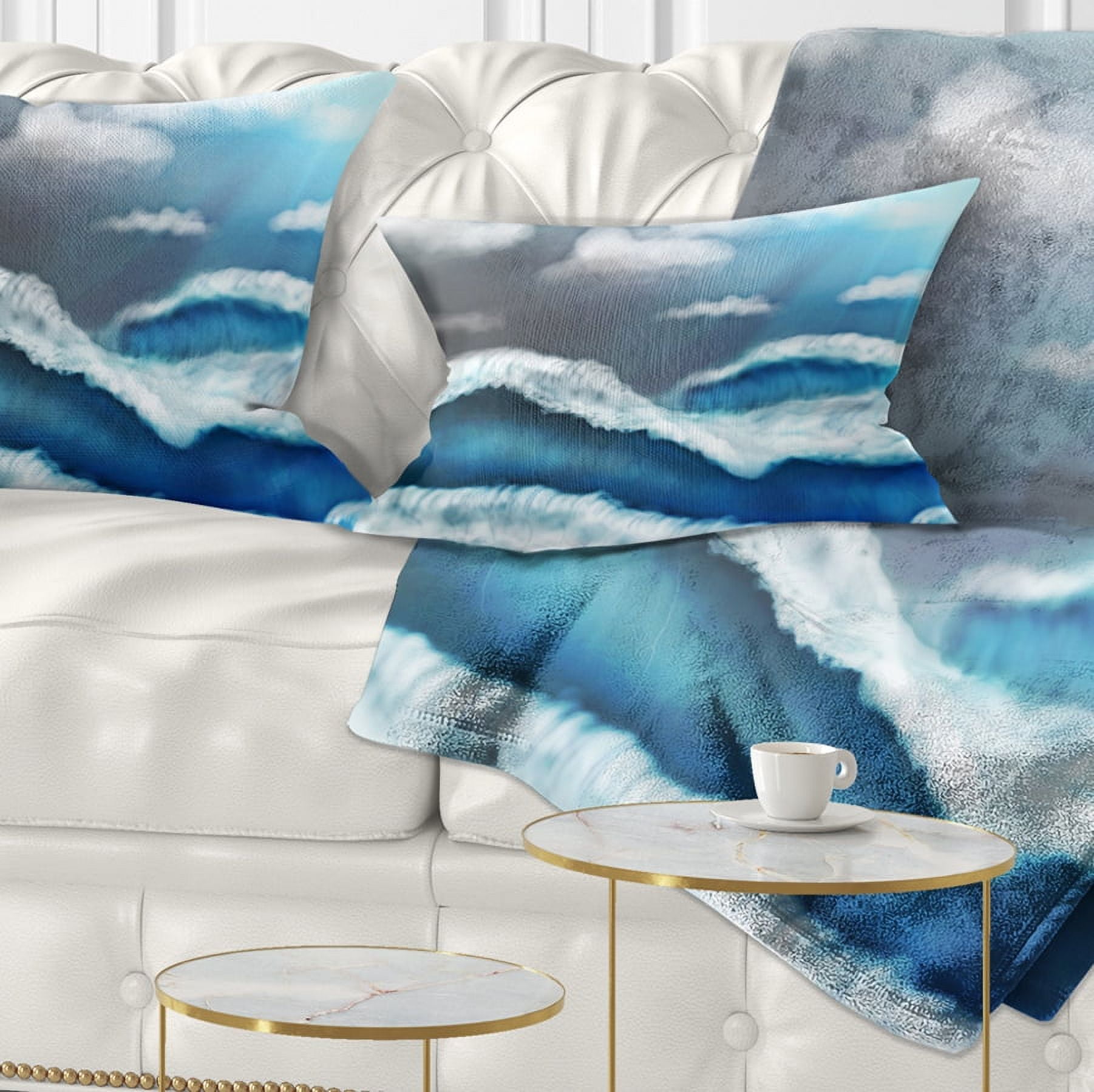 Designart Blue Sky with Clouds - Landscape Printed Throw Pillow - 12x20