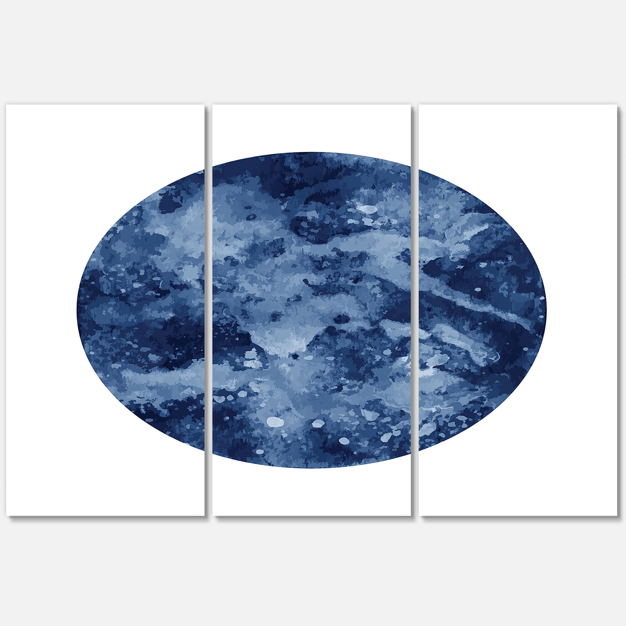Designart ' Blue Space Galaxy Circle ' Modern Canvas Wall Art Print