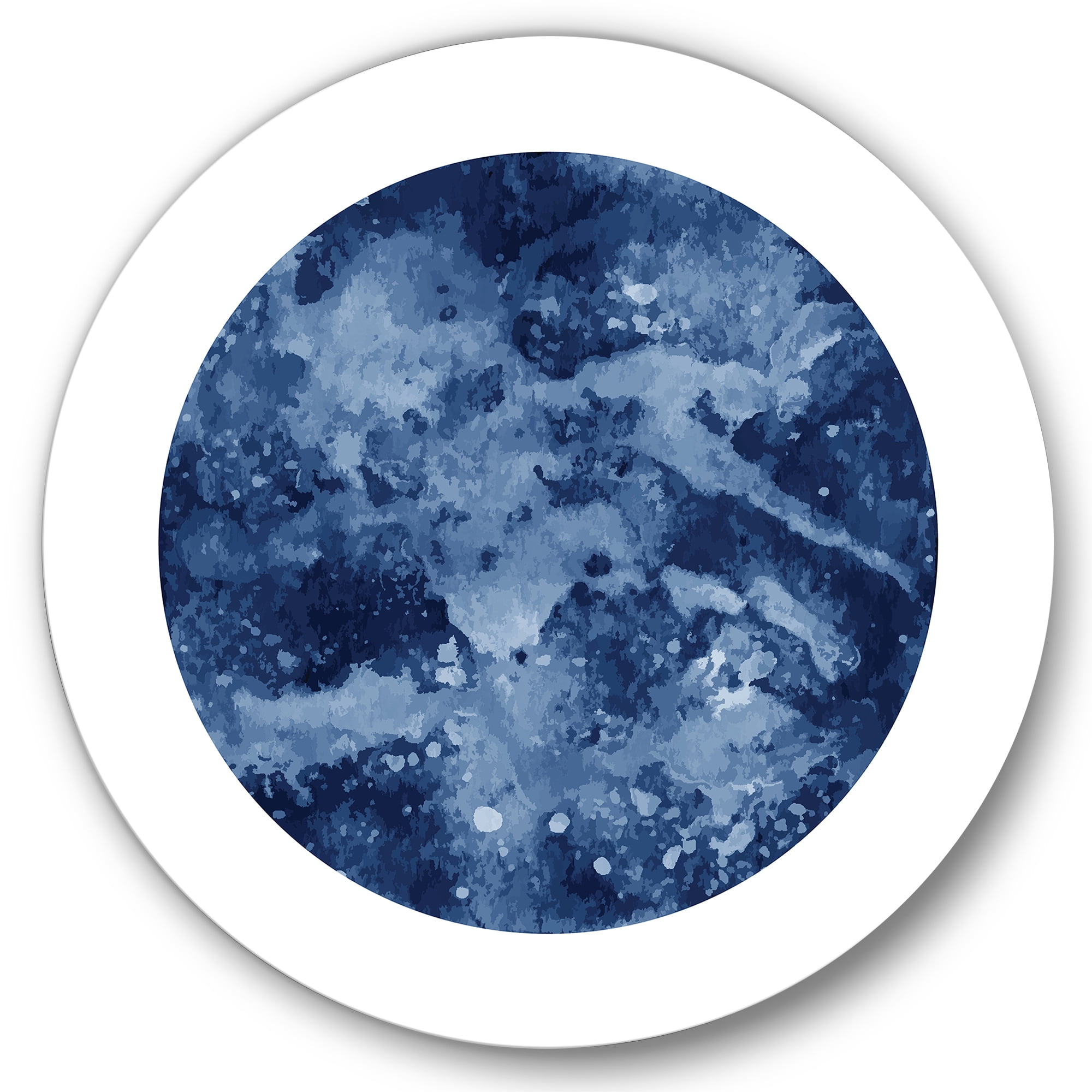 Designart 'Blue Space Galaxy Circle' Modern Circle Metal Wall Art 29x29 - Disc of 29