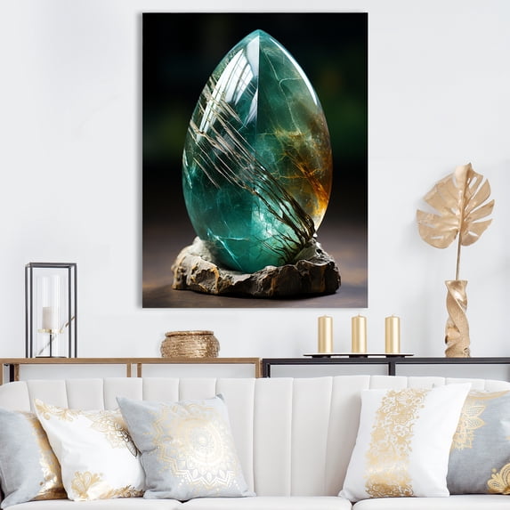 Designart "Blue Spiritual Stone Amazonite" Spiritual Canvas Print