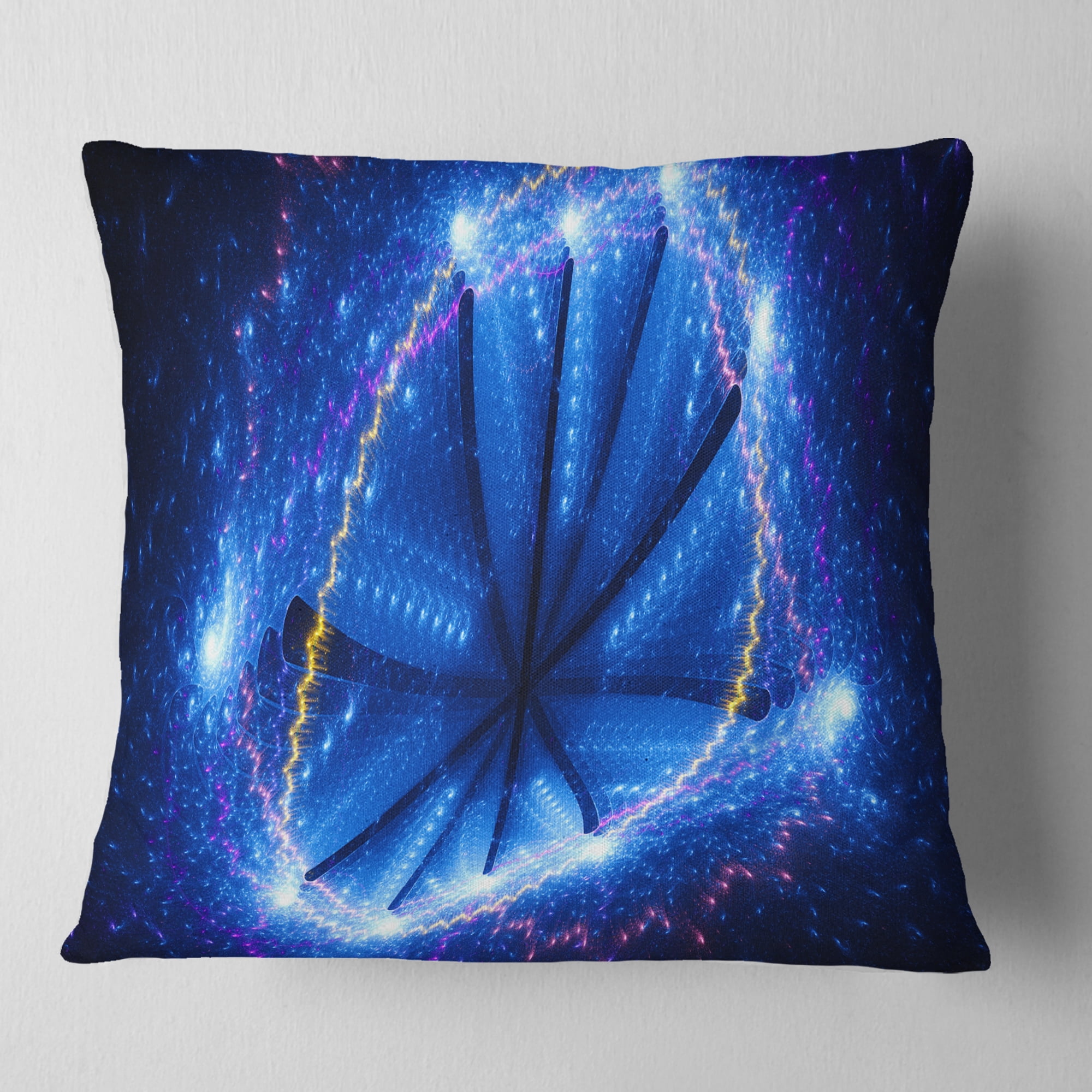 Designart Blue Star Clusters - Abstract Throw Pillow - 18x18