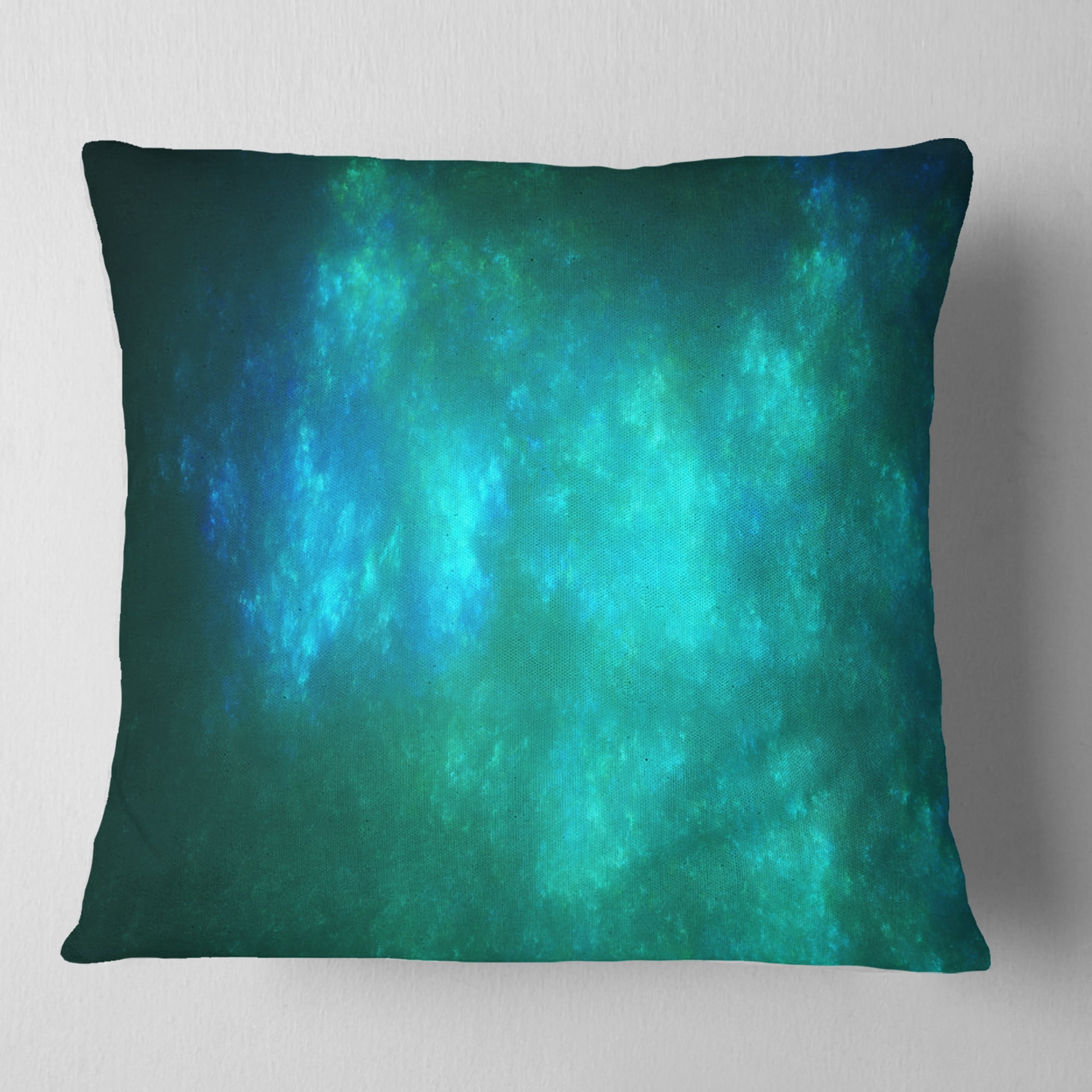 Designart Blue Starry Fractal Sky - Abstract Throw Pillow - 16x16